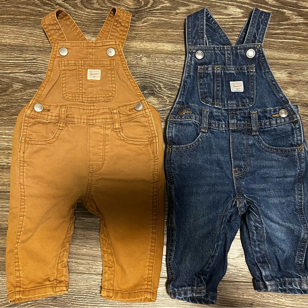 Old Navy Blue and Brown Kids Overalls